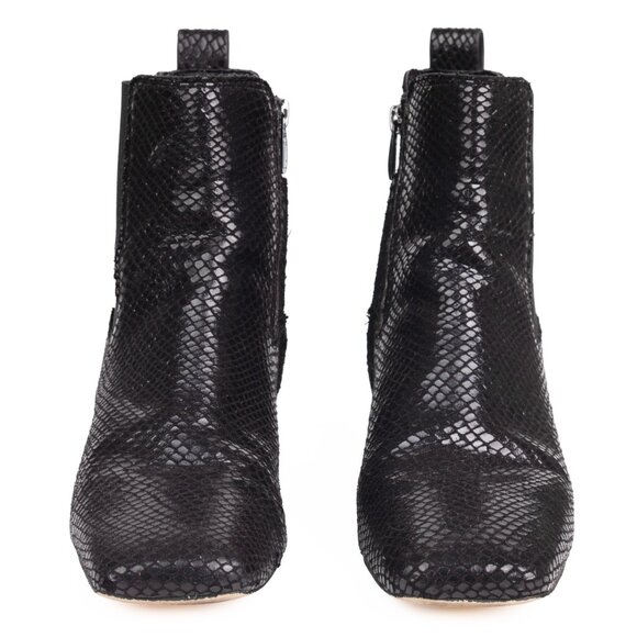 Franco Sarto “Wandi” Black Faux Snakeskin Block Heel Boots | Women’s 6 M - Picture 3 of 11